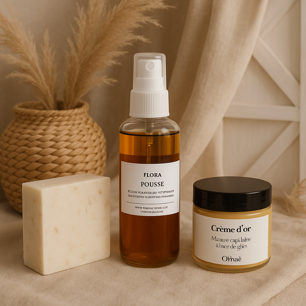 ✨ Pack Capillaire “Force & Brillance” – Flora, Beurre d’or & savon O’Néa